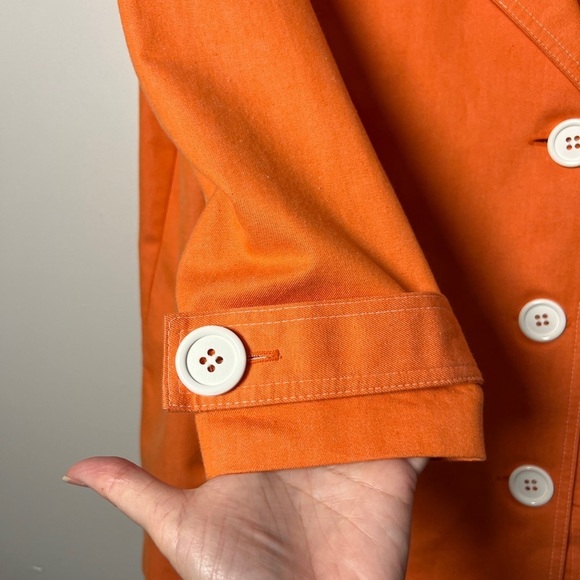 Vintage Lillie Rubin Orange Double Breasted Blazer White Buttons - Picture 3 of 6